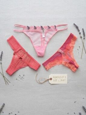 Victoria Secret 3pc Pink Panty Bundle